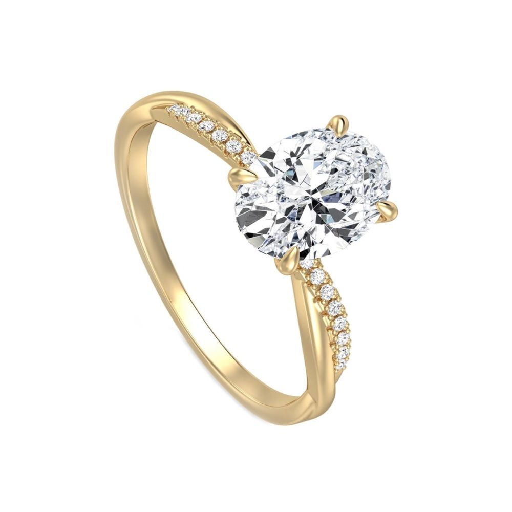 ✨ Lab Diamond Radiant Oval Promise Ring 14K Gold | Bridalcore | Ethical Trending